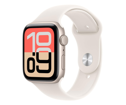 Smartwatch Apple Watch SE 3 GPS 40mm Aluminiowa koperta (księżycowa poświata) + opaska sportowa (księżycowa poświata) - rozmiar S/M